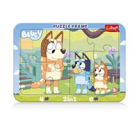 Trefl - Bluey, Bluey y Bingo: Rompecabezas con Marco 2 en 1 para niños a Partir de 2 años