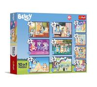 Trefl - Bluey: La Historia de Bluey - 10 en 1, 10 Rompecabezas, de 20 a 48 Piezas - Rompecabezas de Colores con los Personajes del Cuento, para niños a Partir de 4 años
