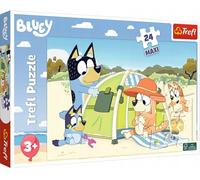 Trefl - Bluey, Un Día Magnífico para Bluey - Puzle 24 Maxi - 24 Piezas Grandes, Puzle de Colores con Personajes, Entretenimiento Creativo, Juego para niños a Partir de 3 años