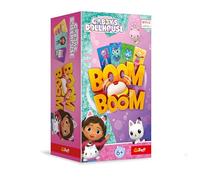 Trefl- Boom Boom, Gabby's Dollhouse-Juego dinámico de Familia, Entretenimiento Loco con Campana, Juego de Cartas con los Personajes de la Serie La Casa Gatuna de Gabby, para niños a Partir de 6 años