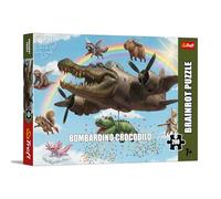 Trefl - BrainRots, Bombardino Crocodilo - Rompecabezas de 200 Piezas - Rompecabezas Colorido del Universo Surrealista, para niños a Partir de 7 años