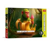 Trefl - BrainRots, Chimpanzini Bananini - Puzzle de 200 Piezas - Puzzle Colorido del Universo Surrealista, para niños a Partir de 7 años