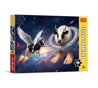 Trefl - BrainRots, Space Cow - Rompecabezas de 200 Piezas - Un Colorido Rompecabezas Que representa un Universo Surrealista, para niños a Partir de 7 años