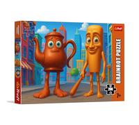 Trefl - BrainRots, Heroes of The City - Rompecabezas de 200 Piezas - Un Colorido Rompecabezas ambientado en un Universo Surrealista, para niños a Partir de 7 años