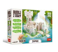 Trefl Brick Trick Edificio de ladrillo - Castillo - 100% ladrillo Natural, Torre, ladrillo EKO DIY más de 210 Ladrillos, Reutilizable, para construcciones, Kit Creativo para niños a Partir de 6 años