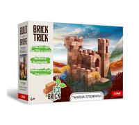 Trefl - Brick Trick: Fortaleza - Construye con Ladrillos, Bloques ecológicos Hechos de ladrillo Real, 220 Ladrillos, Reutilizables, Juego Creativo para niños a Partir de 6 años