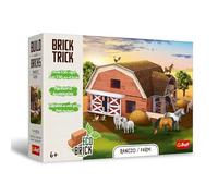Trefl - Brick Trick: Granja/Farm - Construye con Ladrillos, Bloques Eco de ladrillo Real, 130 Ladrillos, para niños a Partir de 6 años