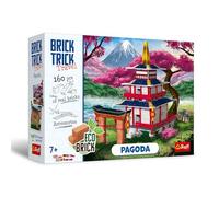 Trefl - Brick Trick Travel: Pagoda - Construye con Ladrillos Viajes, Bloques Eco de ladrillo Real, 160 Ladrillos, para niños a Partir de 7 años