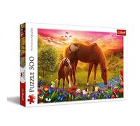 Trefl - Caballos en el Prado - Puzle de 500 Piezas - Puzle Rompecabezas para Aficionados a los Animales, Caballos, DIY, Ocio Creativo, Entretenimiento