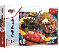 Trefl 30 Elementos-Colorido Personajes Disney Cars 3, Entretenimiento Creativo, Diversión para Niños a Partir de 3 años Puzzle, Color, Coches a Alta Velocidad (18293)