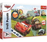 Trefl 24 Maxi-24 Piezas Grandes, Coloridos Personajes Disney, Entretenimiento Creativo, Diversión para niños a Partir de 3 años Puzzle, Color Cars, Coches Felices (14352)