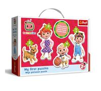 Trefl Cocomelon - 4 Grandes de Formas para los más pequeños, de 2 a 5 Piezas, Puzle con los Personajes de la Serie Infantil, Juego para niños a Partir de 2 años, Multicolor (36129)