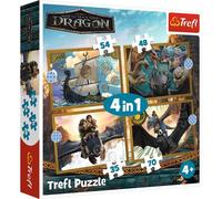 Trefl: Cómo entrenar a tu dragón 4 en 1 rompecabezas - 35, 48, 54, 70 piezas