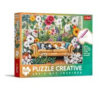 Trefl - Creative - Cat Orangery - Rompecabezas de 500 Piezas - Rompecabezas para Montar uno Mismo, para Colorear, Entretenimiento Creativo, para Adultos y niños a Partir de 10 años
