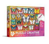 Trefl - Creativo - Colección Mariposas - Puzzle 500 piezas - Puzle DIY Colorear, Entretenimiento Creativo, para adultos y niños a partir de 10 años
