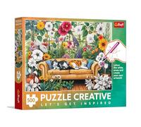 Trefl - Creativo - Gatos Naranja - Puzzle 500 Piezas - Puzle DIY Colorear, Entretenimiento Creativo, para Adultos y niños a Partir de 10 años