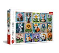 Trefl - Crochet - Mi pasión - Puzzle de 1000 Piezas - Puzzle con Animales y Flores Hecho con la técnica del Crochet, para Adultos y niños Mayores de 14 años.