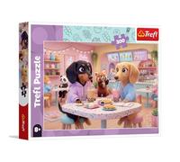 Trefl - Dachshunds en la cafetería - 300 Piezas - Rompecabezas Coloridos con Animales, Entretenimiento Creativo, diversión para niños a Partir de 8 años