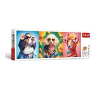 Trefl - Desfile de Moda, Edición de Perros - Puzle Panorámico de 500 Piezas - Puzle Rompecabezas Divertido para Aficionados a los Animales, Retratos de Perros, Ocio Creativo, Entretenimiento