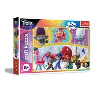 Trefl- Die glückliche Welt Der Trolle, Universal World Tour 160 Teile, für Kinder AB 6 Jahren Puzle. (15396)
