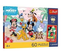 Trefl - Disney, alegre misión - rompecabezas de 60 piezas - rompecabezas coloridos de héroes de cuento de hadas, póster coleccionable, entretenimiento creativo, diversión para niños a partir de 4 años