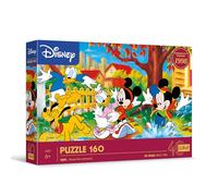 Trefl - Disney, Diversión en los Charcos - Puzle de 160 Piezas - Puzle Colorido con Personajes de los Dibujos Animados de Mickey Mouse, diversión para niñas y niños a Partir de 6 años