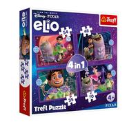 Trefl - Elio, Misiones Extraterrestres Elio - Puzzles 4 en 1, 4 Puzzles, de 35 a 70 Piezas - Puzzles Coloridos con Personajes de Cuentos de Hadas, diversión para niños a Partir de 4 años