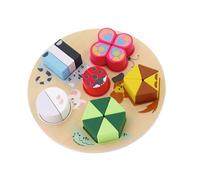 Trefl - Equipo de Animales, Juguetes de Madera - Juguete de Madera, Rompecabezas de Frutas, Bloques de Colores y Almohadilla para facilitar el apilamiento, Juguete de Madera Natural ecológico, para