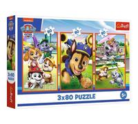 Trefl: Equipo perrífico - puzzle de 3 x 80 piezas