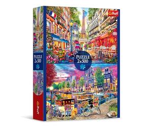 Trefl European Capitals 2x500 Piece Jigsaw Puzzle 19"x13" Print, DIY Puzzle, Creative Fun, Classic Puzzle for Adults and Children from 12 Years Old