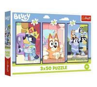 Trefl Puzzle 3en1, Familia de Bluey-3 x 50 Piezas, Set de Tres puzles para niños a Partir de 4 años, Multicolor (34890)