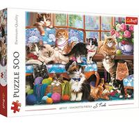 Trefl 500 Piezas-Gatos, Moderno DIY, Entretenimiento Creativo, Divertido, Rompecabezas Clásicos con Animales, para Adultos y Niños a Partir de 10 Años Puzzle, Color Familia (37425)