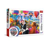 Trefl- Festival de Globos Puzle Spiral Globos-1040 Piezas-Forma Espiral, Imágenes Retorcidas, Coloridos, Ocio Creativo, Entretenimiento para Adultos y Niños A Partir De 12 Años, Multicolor (40018)