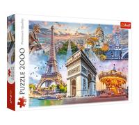 Trefl - Fin de Semana En París, Francia - Puzzle 2000 Elementos - Capital Europea, Monumentos Famosos, Collage, Puzzle DIY, Diversión, Puzzles Clásicos para Adultos y Niños a Partir de 12 Años