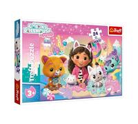 Trefl Gabby's Dollhouse, El Mundo felino de Gabby-24 Rompecabezas maxi-24 Piezas Grandes, Entretenimiento Creativo, para niños a Partir de 3 años (14381)