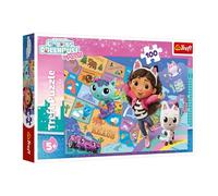 Trefl Gabby's Dollhouse, La Amistad en la casa de los Gatos 100 Piezas-Puzzle de Colores con Personajes de Cuentos de Hadas, para niños a Partir de 5 años (16515)