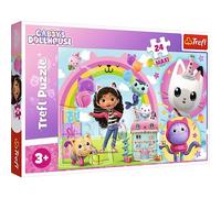 Trefl - Gabby's Dollhouse, Merry Gabi - 24 Maxi Puzzles - 24 Piezas Grandes, Coloridos Puzzles con Personajes de Cuentos de Hadas, Entretenimiento Creativo, Diversión para Niños a Partir de 3 Años