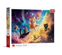Trefl - Gatos espaciales - Puzzle de 500 Piezas - Puzzle DIY, Entretenimiento Creativo, para Adultos y niños a Partir de 10 años