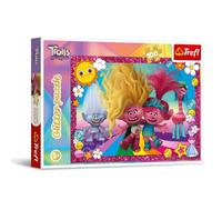 Trefl Trolls Band Together, Troles Purpurina de 100 Piezas - Puzle Brillante con Ponis, Entretenimiento Creativo, Juego para niños a Partir de 5 años, Multicolor (14829)
