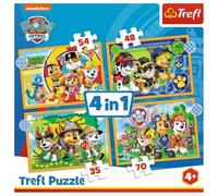 Trefl GmbH-4in1, Paw Patrol Puzzles y Rompecabezas, Multicolor (317395)