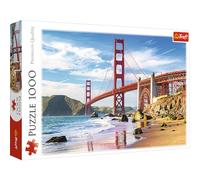 Trefl - Golden Gate Bridge, San Francisco, USA - Puzzle 1000 Elementos - Art Deco, Viajes, Paisajes, Entretenimiento Creativo, Diversión, Puzzles Clásicos para Adultos y Niños a Partir de 12 años
