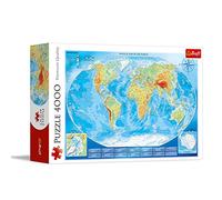 Trefl-Große Weltkarte 4000 Piezas, Adultos y niños a Partir de 15 años Puzzle, Color Grande Mapa físico del Mundo