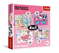 Trefl - Hello Kitty, Sweet Adventures - Rompecabezas 4 en 1, de 35 a 70 Piezas - Diferentes Niveles de dificultad, con Personajes de Cuentos de Hadas, a Partir de 4 años