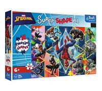 Trefl 160 XL Super Shape-Formas Locas, Piezas Grandes, Colores con Personajes de Cuentos de Hadas, a Partir de 6 años Puzzle, Marvel, únete a Spiderman, Extra-Large (50024)