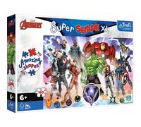 Trefl Junior - Marvel The Avengers, El Coraje de los Vengadores - Puzzle 160 XL Super Shape - Formas Locas, Piezas Grandes, Colores con Personajes de Cuentos de Hadas, a Partir de 6 años