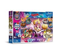 Trefl Junior - Paw Patrol: The Mighty Movie, Los Perritos Alegres - Puzle 60 XXL Super Shape - Puzle de Forma Loca, Piezas Grandes, Puzle de Colores con los Personajes de la Serie Infantil
