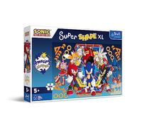 Trefl Junior The Hedgehog, El Mundo 104 XL Super Shape Forma Loca, Piezas Grandes, Puzle de Colores con los Personajes del Videojuego Sonic, Juego para niños a Partir de 5 años, Multicolor (50032)