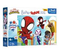 Trefl 60 XXL Super Shape-Formas Locas, Piezas Grandes, Colores con Personajes de Cuentos de Hadas, a Partir de 4 años Puzzle, Spidey and His Amazing Friends, Ingenioso spiday, XX-Large (50012)
