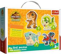 Trefl Jurassic World, Adorable Dinosaurs-4 Rompecabezas Grandes con Formas pequeños, de 2 a 5 Piezas, para niños a Partir de 2 años, Multicolor (36138)
