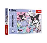 Trefl - Kuromi, Diviértete con Kuromi - Puzzle de 30 Piezas - Colorido Puzzle con Personajes de Cuentos de Hadas, Entretenimiento Creativo, diversión para niños a Partir de 3 años